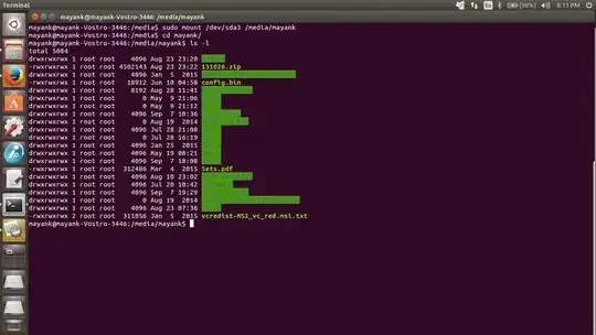 mounted using the command line utility