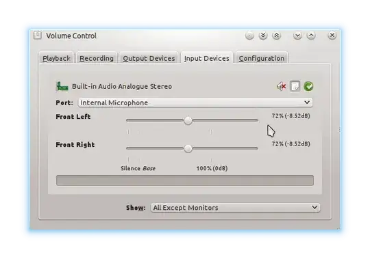 Pavucontrol screenshot