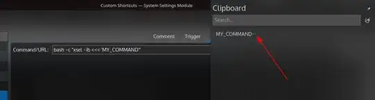 displaying clipboard after executing "xsel -ib <<< 'MY_COMMAND' "