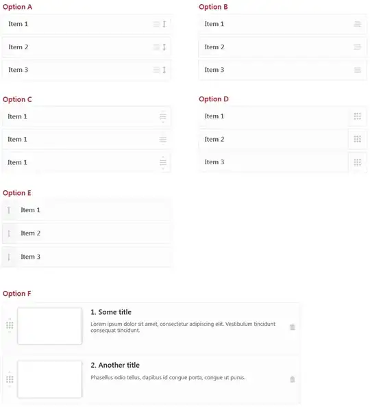 drag-and-drop visual cues, some options