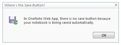 Screenshot of OneNote Web App popup Where is the save icon