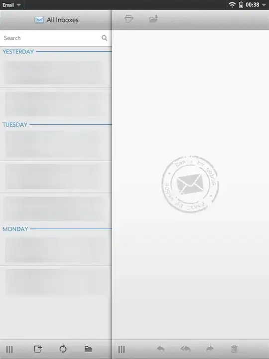 hp touchpad email app 2 panes vertical