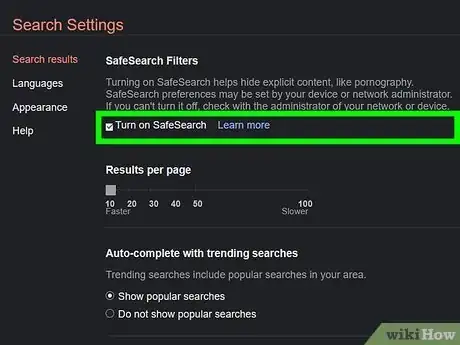 Image titled Turn Off Family Filter on Search Engines Step 4