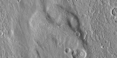 Close view of crater ejecta, as seen by HiRISE under HiWish program.  Note this is an enlargement of the previous image.