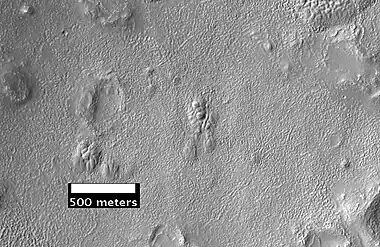 Close-up of surface in Argyre quadrangle, as seen by HiRISE, under the HiWish program.