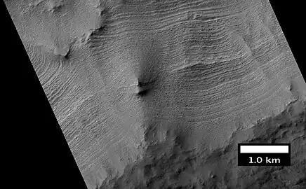Close-up of Layers in wall of McMurdo Crater, as seen by HiRISE