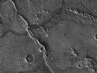 The ridge is in top of channel; therefore, it was formed after the channel.