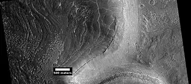 Group of layers in crater, as seen by HiRISE under HiWish program
