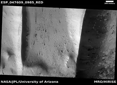 Wide view of plumes,  as seen by HiRISE under HiWish program.  Many of the plumes show spiders when enlarged.