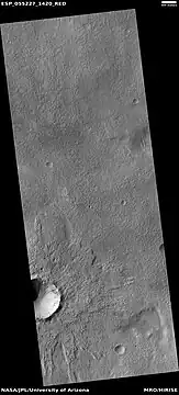 Crater with gullies, as seen by HiRISE under HiWish program