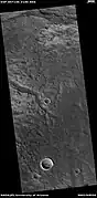 Channels, as seen by HiRISE under HiWish program.  These channels are in the ejecta of a crater; hence, they may have formed from warm ejecta melting ground ice.