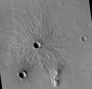 Fresh crater with well-defined ejecta