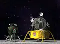 LK Lander and Apollo LM (drawn to scale). crewed Moon landers