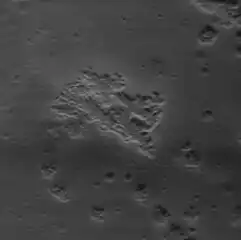 Detail of hollows in Scarlatti crater.  Image width is about 3 km.