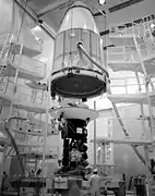 Voyager in transport to a solar thermal test chamber