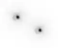 Zeta Bootis imaged with the Nordic Optical Telescope on 13 May 2000 using the lucky imaging method. (The Airy discs around the stars are diffraction from the 2.56&nbsp;m telescope aperture.)