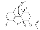 Chemical structure of acetyldihydrocodeine.