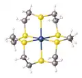 Structure of [Ag(18-ane-S6)]2+. The Ag-S distances are 2.62 Å.