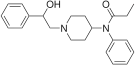 Chemical structure of betahydroxyfentanyl.