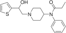 Chemical structure of betahydroxythiofentanyl.