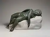 Ancient Greek statue of Eros sleeping; 3rd–2nd century BC; bronze; 41.9 × 35.6 × 85.2&nbsp;cm; Metropolitan Museum of Art