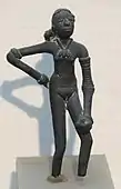 The Dancing Girl, an Harappan artwork; 2400–1900 BC; bronze; height: 10.8&nbsp;cm; National Museum (New Delhi, India)
