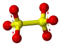 Ball and stick model of dithionate