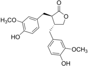 Matairesinol, illustrating the dibenzylbutyrolactone motif