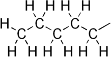 Skeletal formula of pentyl with all explicit hydrogens added