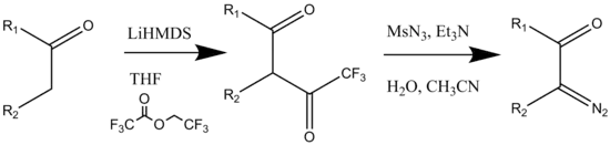 Scheme 9:Formation of Diazo Ketones by a Diazo Group Transfer Method