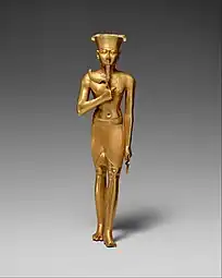 Ancient Egyptian statuette of Amun, 945–715&nbsp;BC, gold, Metropolitan Museum of Art