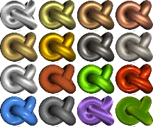 Picture of sixteen rope knots