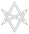 Interwoven unicursal hexagram.