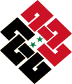 A 74 knot combined with the Syrian flag is used as a logo by the National Coordination Committee for Democratic Change.