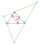 Pedal triangle (DEF) and antipedal triangle (LMN) of P