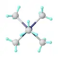One of four rotamers of Mo(CH3)5.