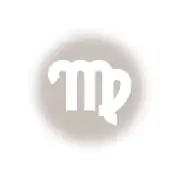 The symbol on a background colored as Mercury, the ruling planet