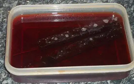 Files soaking in vinegar