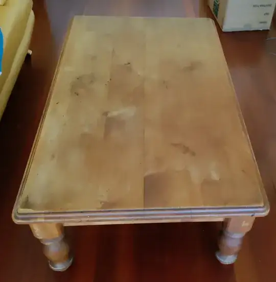 35 year old rimu coffee table