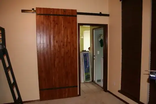 sliding barn-style door inside a house