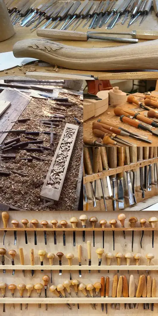 Woodcarving montage